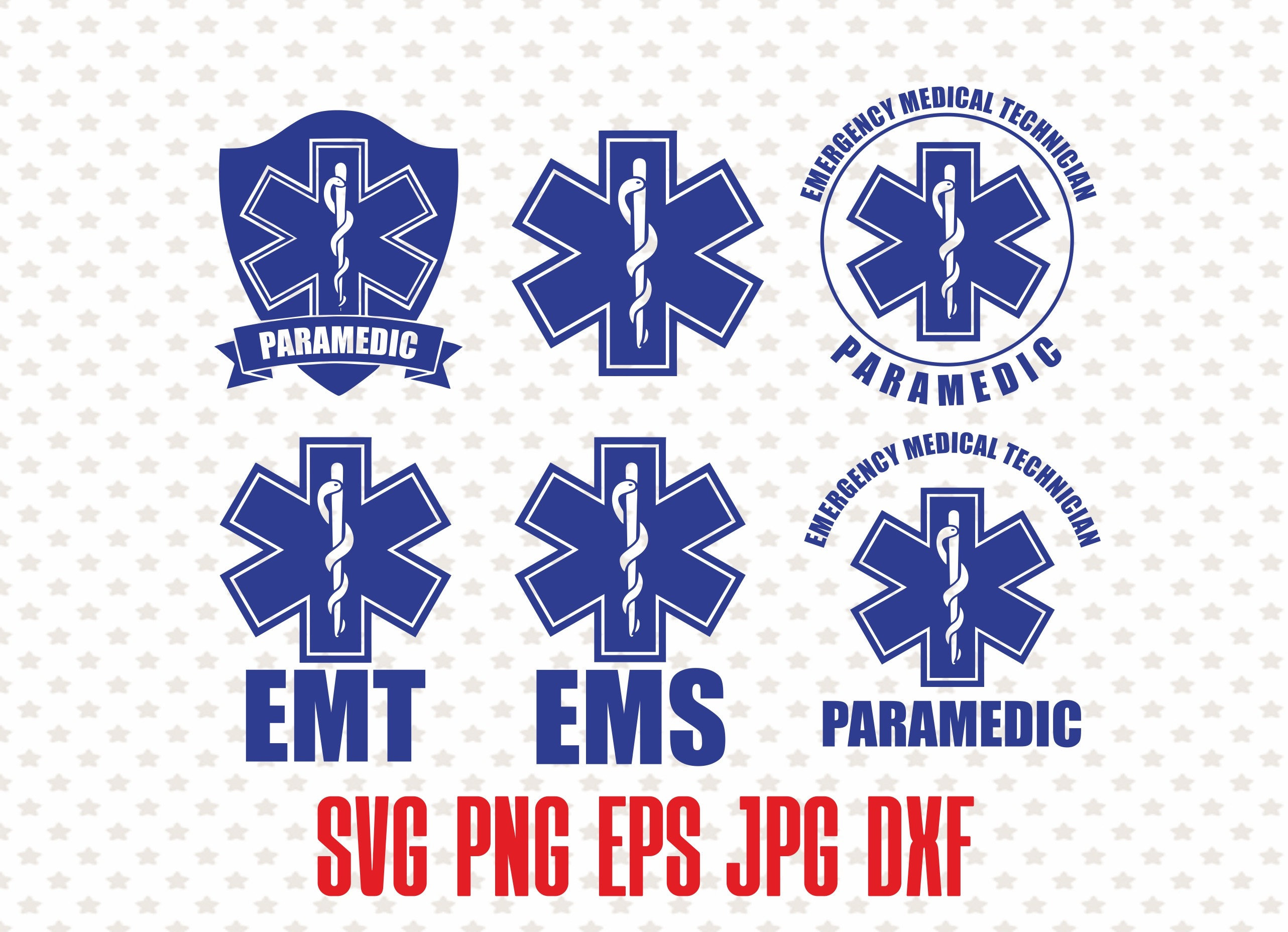 EMT PARAMEDIC Badge PATCH Rescue iron-on embroidered Star of Life applique