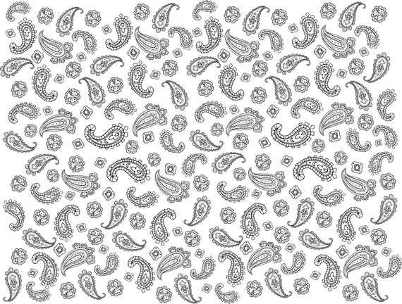 Paisley pattern svg, digital seamless bandana pattern, mandala silhouette,  vector Indian paisley pattern