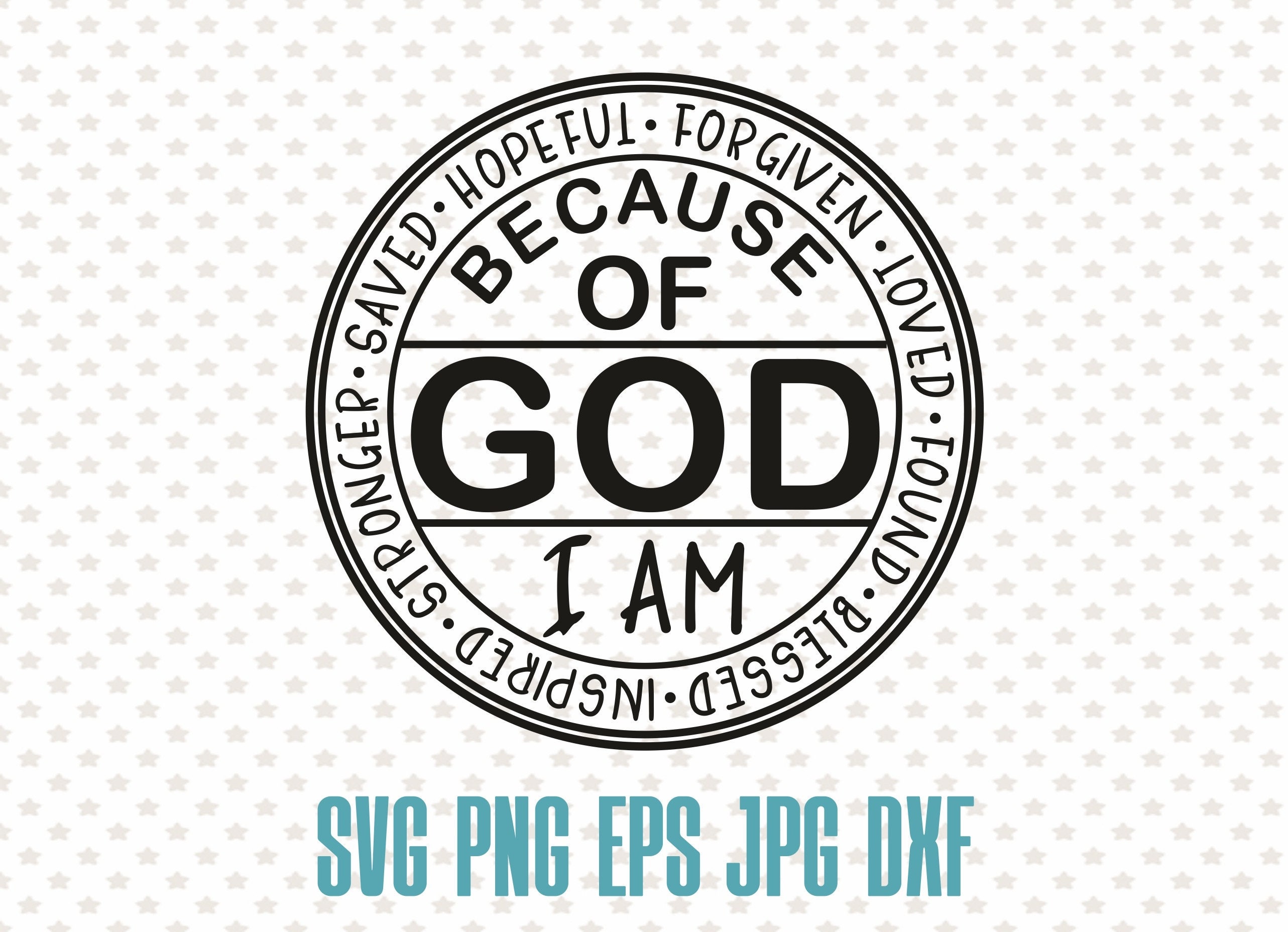 Because of God I am Christian svg I am child of God | Etsy