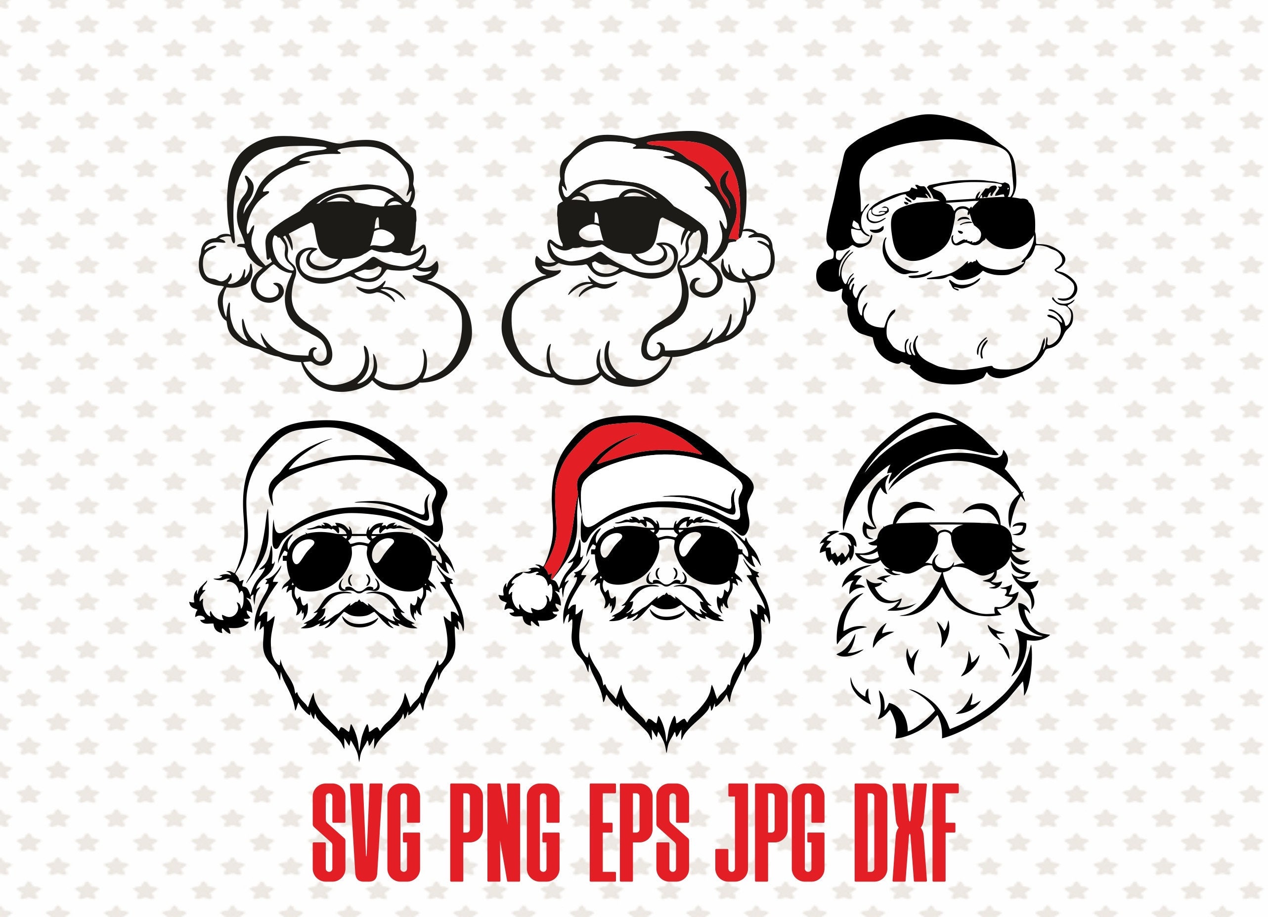 Cool Santa Claus in Aviator Sunglasses Santa Svg Christmas | Etsy