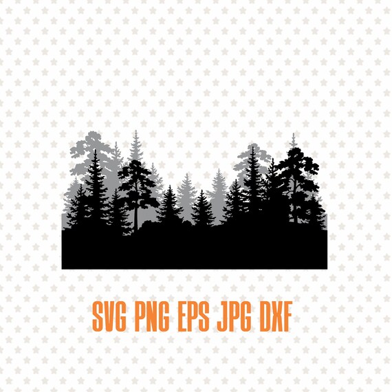Forest svg design vector woods silhouette camping mountain | Etsy