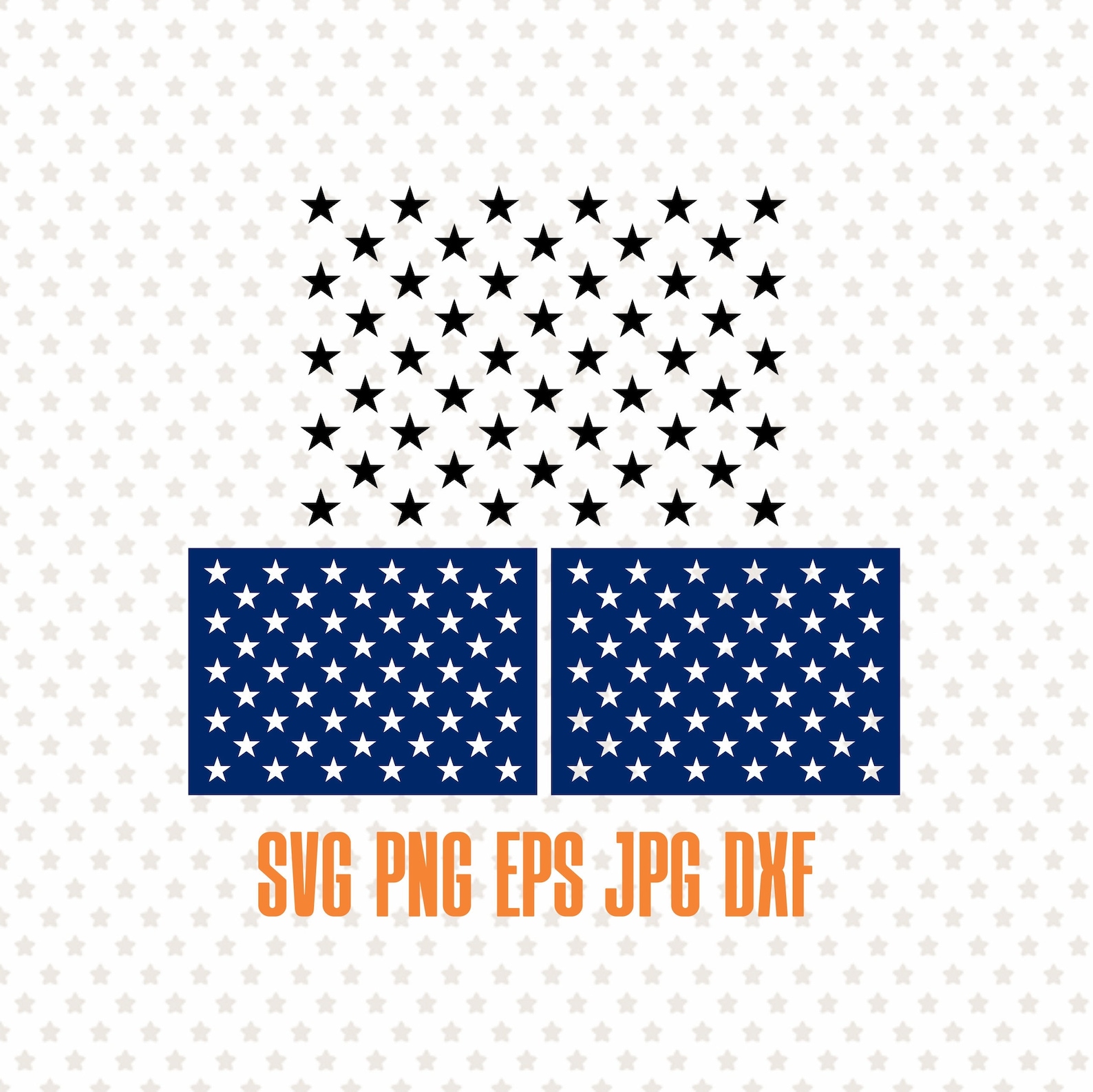 50 Stars Silhouette American Flag Vector Svg Files for Cut | Etsy