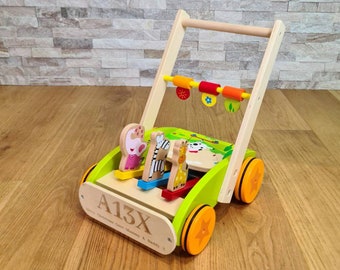 personalised wooden baby walker