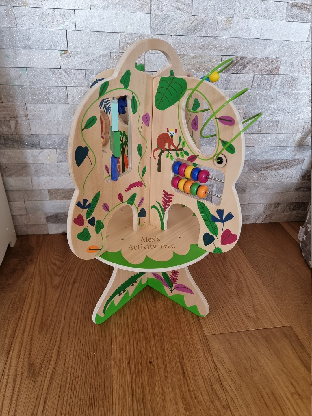 Personalised Wooden Activity Tree Wooden Toy Early Etsy