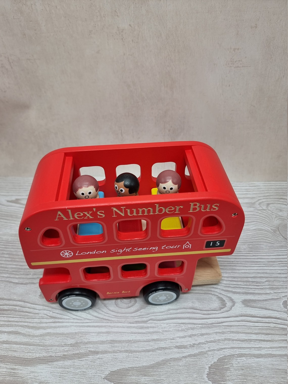 Personalised Wooden Number Bus Unisex Toys Toddler Toy Etsy