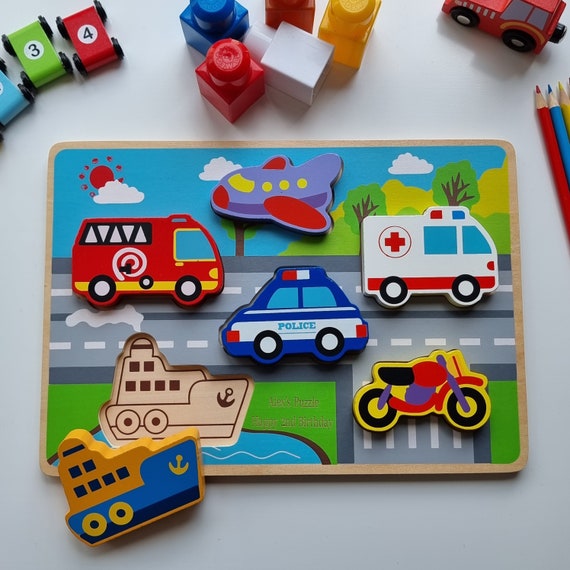 Personalised Wooden Vehicle Puzzle Perfect Gift for Childrens
