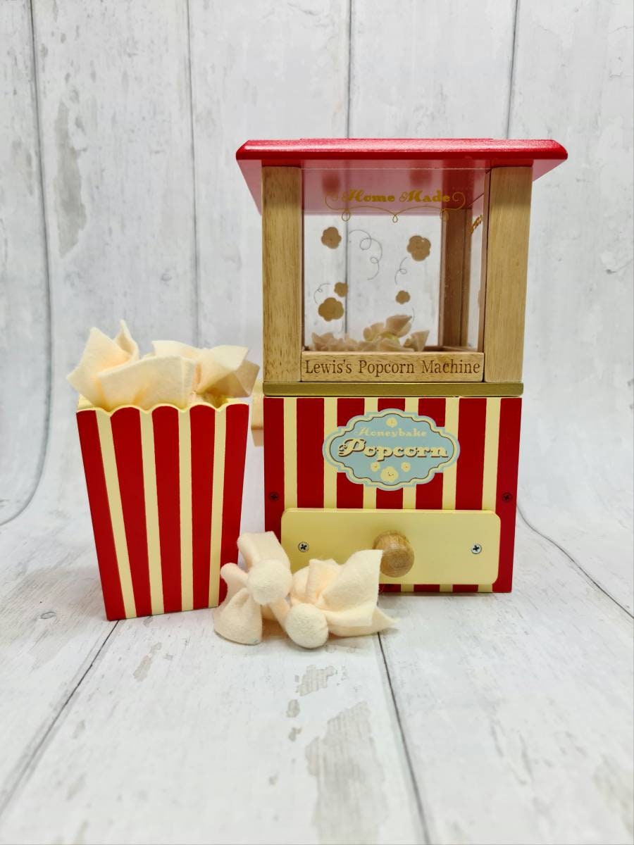 Personalised Wooden Toy Popcorn Machine Perfect for Children's Birthdays  Christmas Gifts 