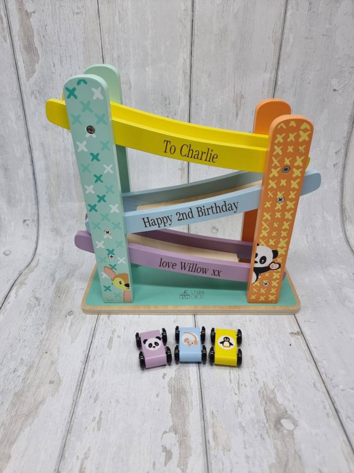 Personalised Pastel Ramp Racer /wooden Toy/toddler Toy/ramp - Etsy