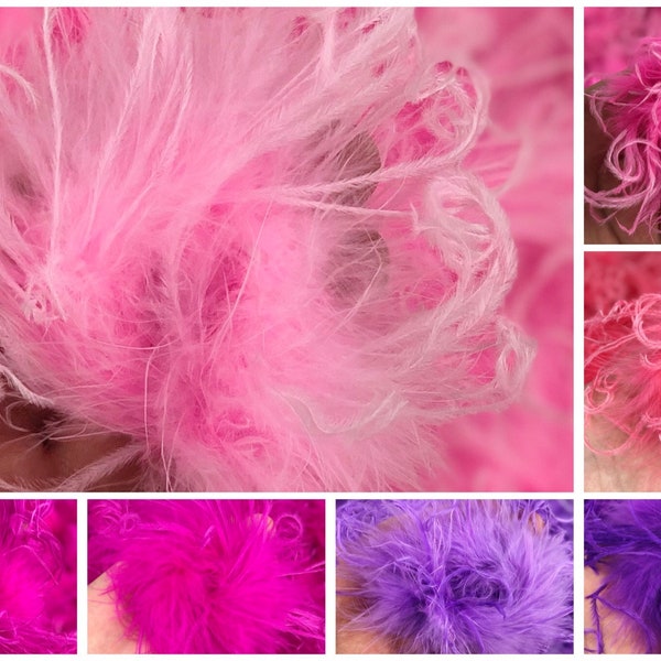 Ostrich Feather Puffs - Pink and Purple - QTY: 1 puff