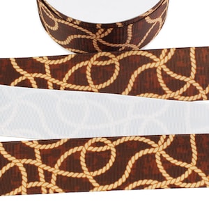 Cowboy Rope Grosgrain Ribbon - Rustic Country - Rodeo - 3/8", 5/8", 7/8", 1.5"