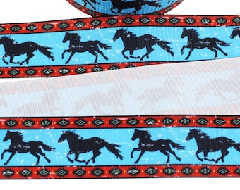 Horse Grosgrain Ribbon - Western - 3/8", 5/8", 7/8", 1.5" USDR