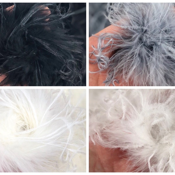 Ostrich Feather Puffs - Black and White - QTY: 1 puff