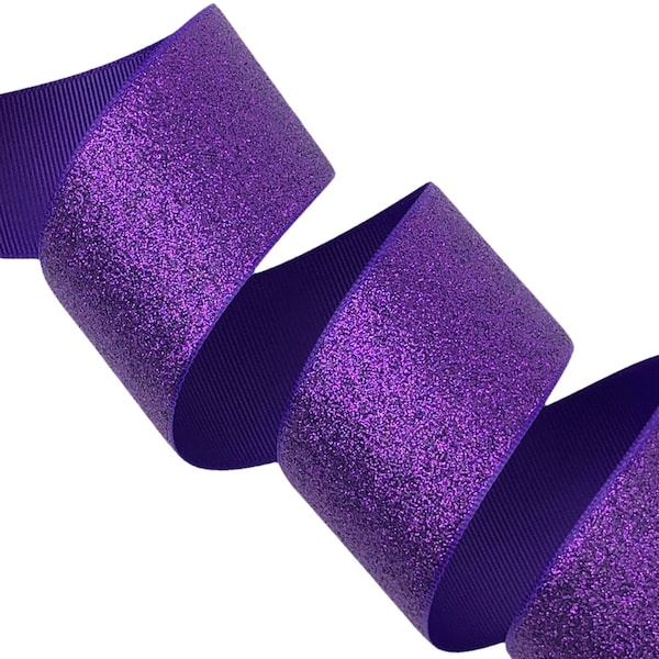 Purple Glitter Grosgrain Ribbon - Mess Free - 5yd Roll