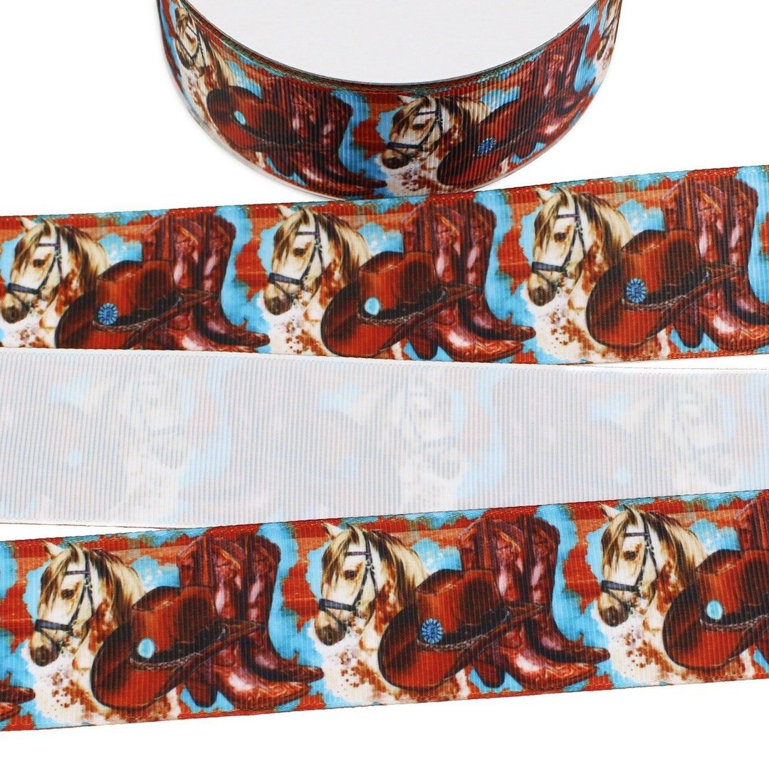 Cowgirl Grosgrain Ribbon - Rodeo - Western - 7/8