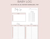 Newborn Baby Care Log Infant Daily Log Printable Baby Log