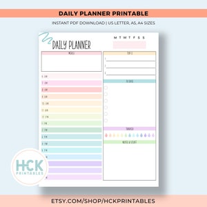 Daily Schedule Printable | A5 Undated Daily Planner | Daily Planner Page | Daily To Do List Planner Printable | Daily Planner GoodNotes