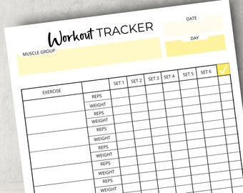 Daily Workout Log | Fitness Tracker | Workout Tracker Printable | Daily Fitness Log | Daily Fitness Planner