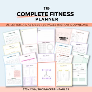 Fitness Planner Printable Fitness Planner Health & Fitness Planner Fitness Tracker Printable Fitness Journal Printable Fitness Log image 1