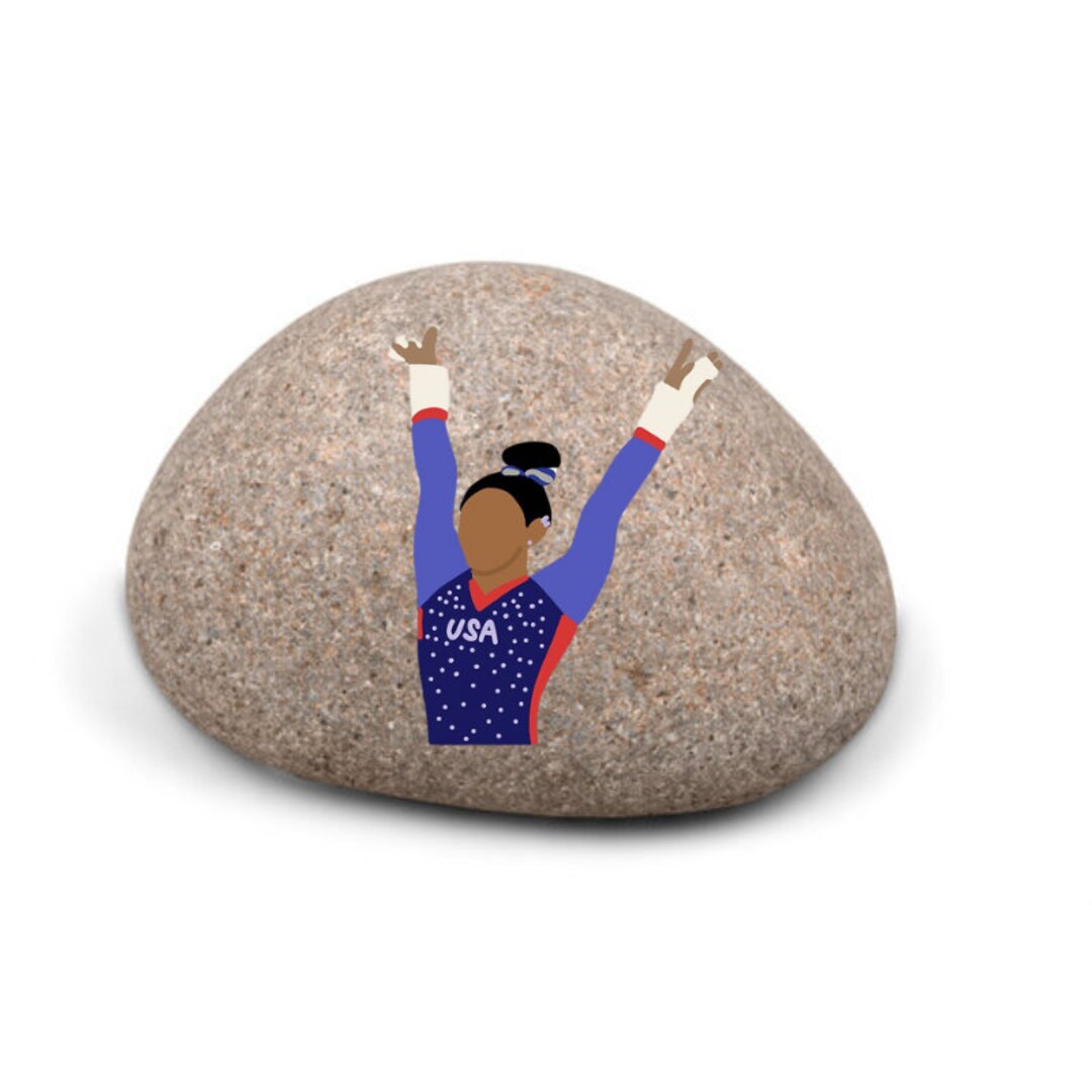 Simone Biles Painted Rock - Etsy
