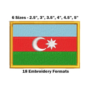 Azerbaijan National Flag - Embroidery Design Download