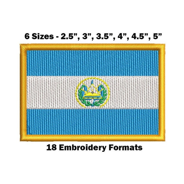 El Salvador National Flag - Embroidery Design Download