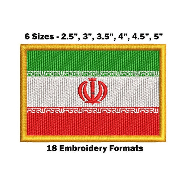 Iran National Flag - Embroidery Design Download