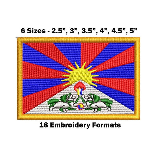 Tibet National Flag - Embroidery Design Download