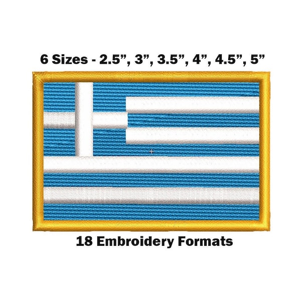 Greece National Flag - Embroidery Design Download