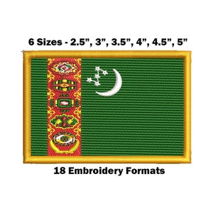 Turkmenistan National Flag - Embroidery Design Download
