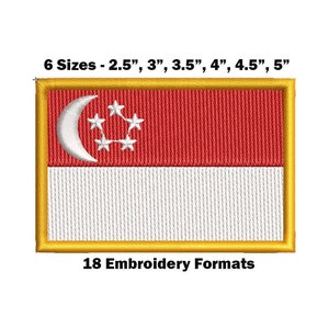 Singapore National Flag - Embroidery Design Download