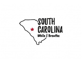 South Carolina Machine Embroidery Design in Multiple Formats - Instant Download