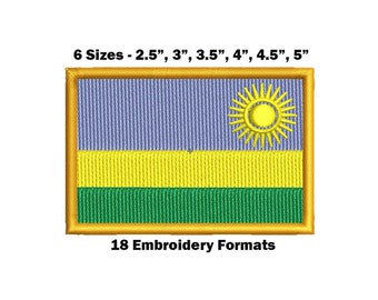 Bandera nacional de Ruanda - Diseño de bordado para descargar