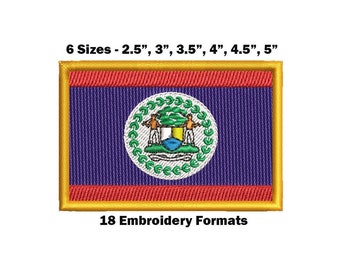 Belize National Flag - Embroidery Design Download
