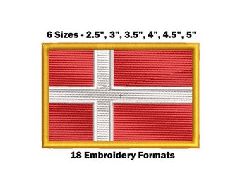 Denmark National Flag - Embroidery Design Download