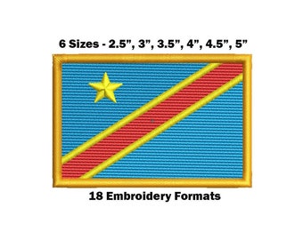 Congo National Flag - Embroidery Design Download