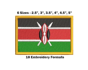 Bandera nacional de Kenia - Diseño de bordado para descargar