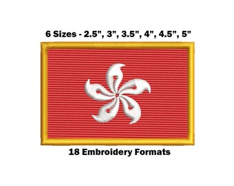 Nationale vlag van Hongkong: download borduurontwerp