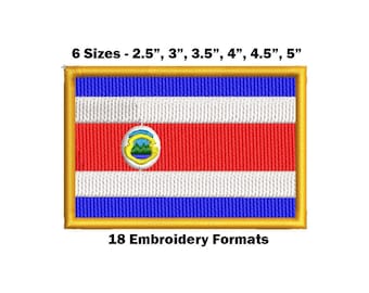 Bandera Nacional de Costa Rica - Diseño de Bordado para Descargar