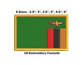Zambia National Flag - Embroidery Design Download