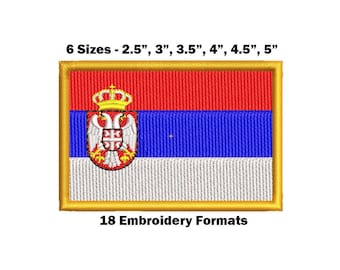 Serbia National Flag - Embroidery Design Download