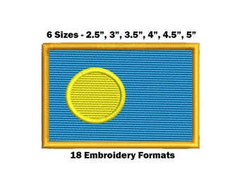 Palau National Flag - Embroidery Design Download
