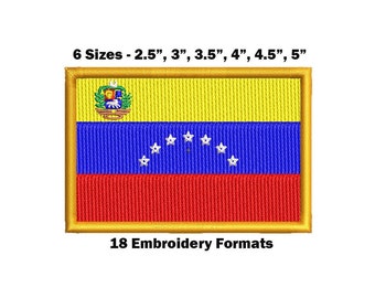 Venezuela (With Crest) National Flag - Embroidery Design Download