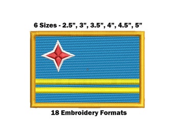 Aruba National Flag - Embroidery Design Download