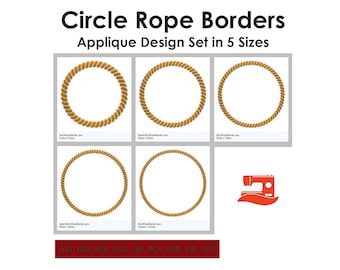 Circle Rope Border - Applique Border Frame - 5 Sizes - Instant Download