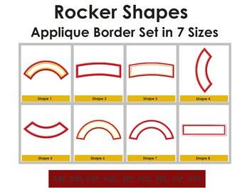 Rocker Shapes Applique Border Frame 8 Design Set in 7 Sizes - Etsy