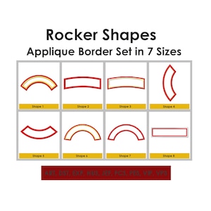 Rocker Shapes - Applique Border Frame 8 Design Set in 7 Sizes