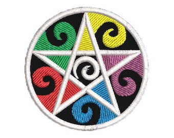 Téléchargement du motif de broderie pentagramme tourbillons