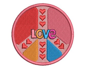 Love Heart Peace Embroidery Design Download