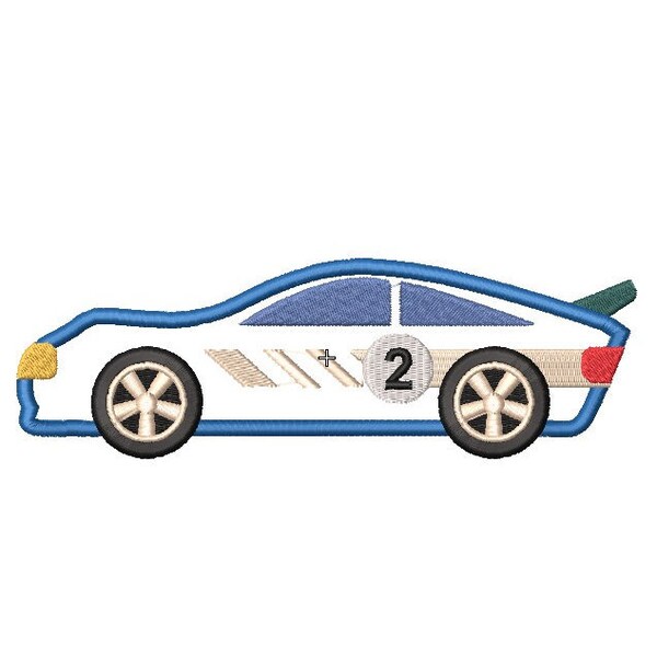 Race Car Applique Etsy
