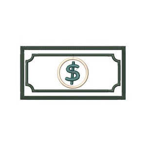 Puede incluir: Un signo de dólar verde dentro de un círculo blanco, rodeado de un rectángulo verde con fondo blanco.